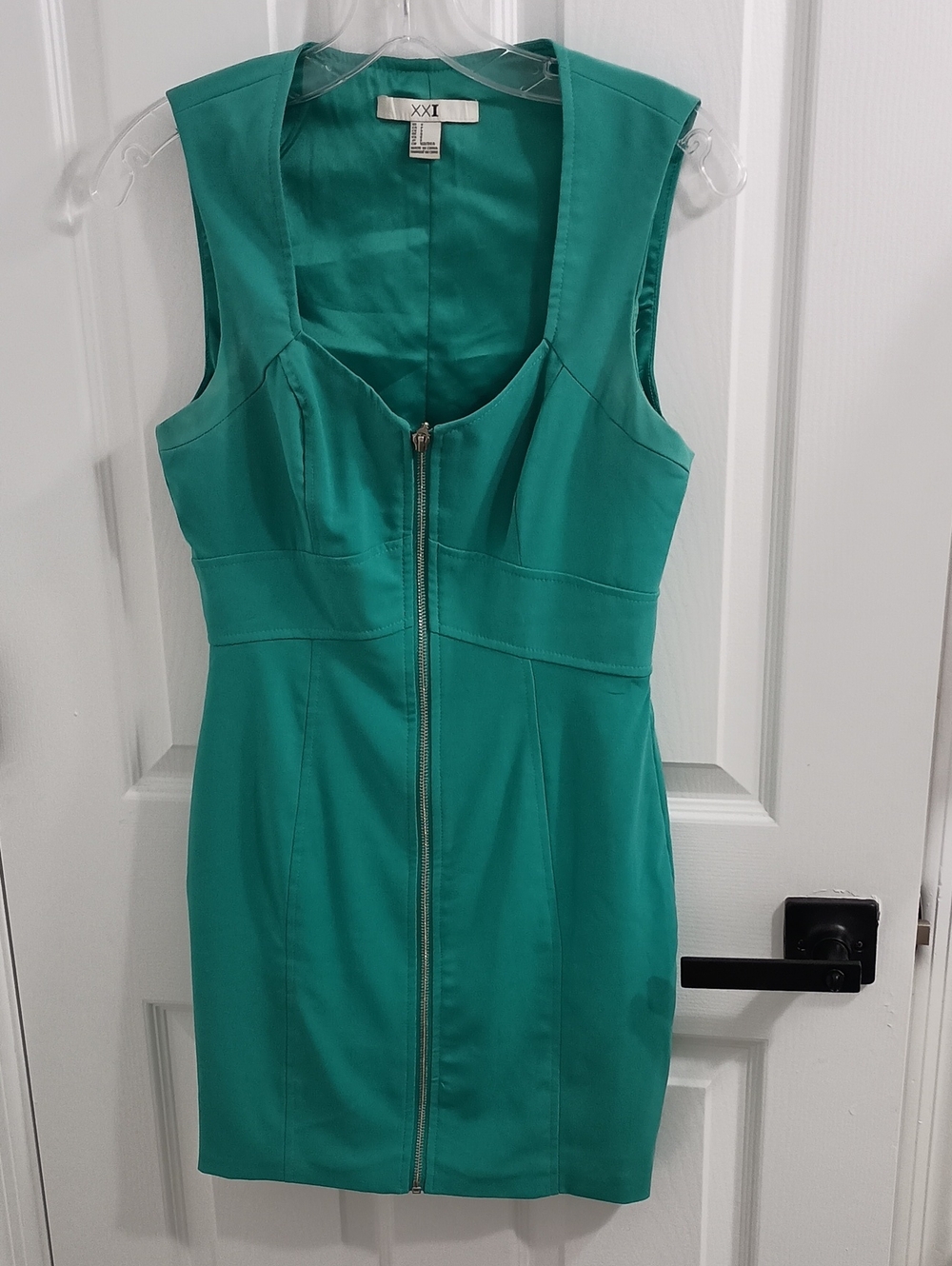 XXI Green Zip-Front Sheath Dress